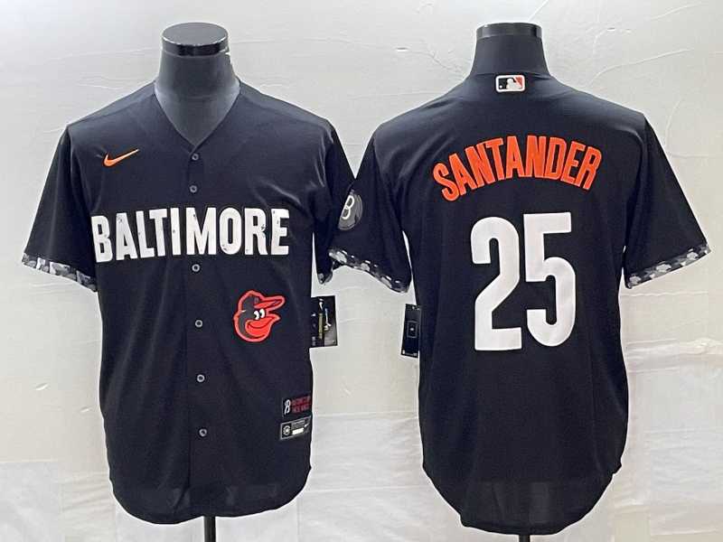 Men's Baltimore Orioles #25 Anthony Santander Black 2023 City Connect Cool Base Stitched Jerseys